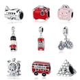 thumbnail image 2 of Abalorio de plata de ley 925 Original para viaje, autobús de Londres, abalorios para maleta de motocicleta, apto para pulseras Pandora, joyería Diy para mujer Dengxun unisex, 2 of 2