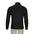thumbnail image 5 of SERTG Men's Sweater Knitted Turtleneck Pullover Fall Winter Solid Color Heavy Tops Long Sleeve Warm Comfortable Casual Sweater(Black,2XL), 5 of 9