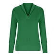 thumbnail image 1 of Qiopertar Mode Femmes Décontracté Col en V Manches Longues Pull Blouse Offres de la Semaine Liquidation à Moins de 5$ jusqu'à 90 % de Réduction, 1 of 4