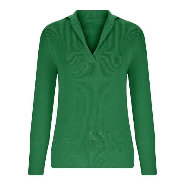 Puntoco Suéter Moda Mujer Casual V-Cuello Manga Larga Suéter Blusa Pullver tops Navidad Liquidación Puntoco Puntoco-3008