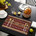 thumbnail image 3 of Boho Multicolor Geometric Ethnic Pattern Summer Placemats Table Placemats Set Of 6-Linen Kitchen Washable Placemats Table Mats 11.8"x17.7" Non-Slip Heat Resistant, 3 of 5