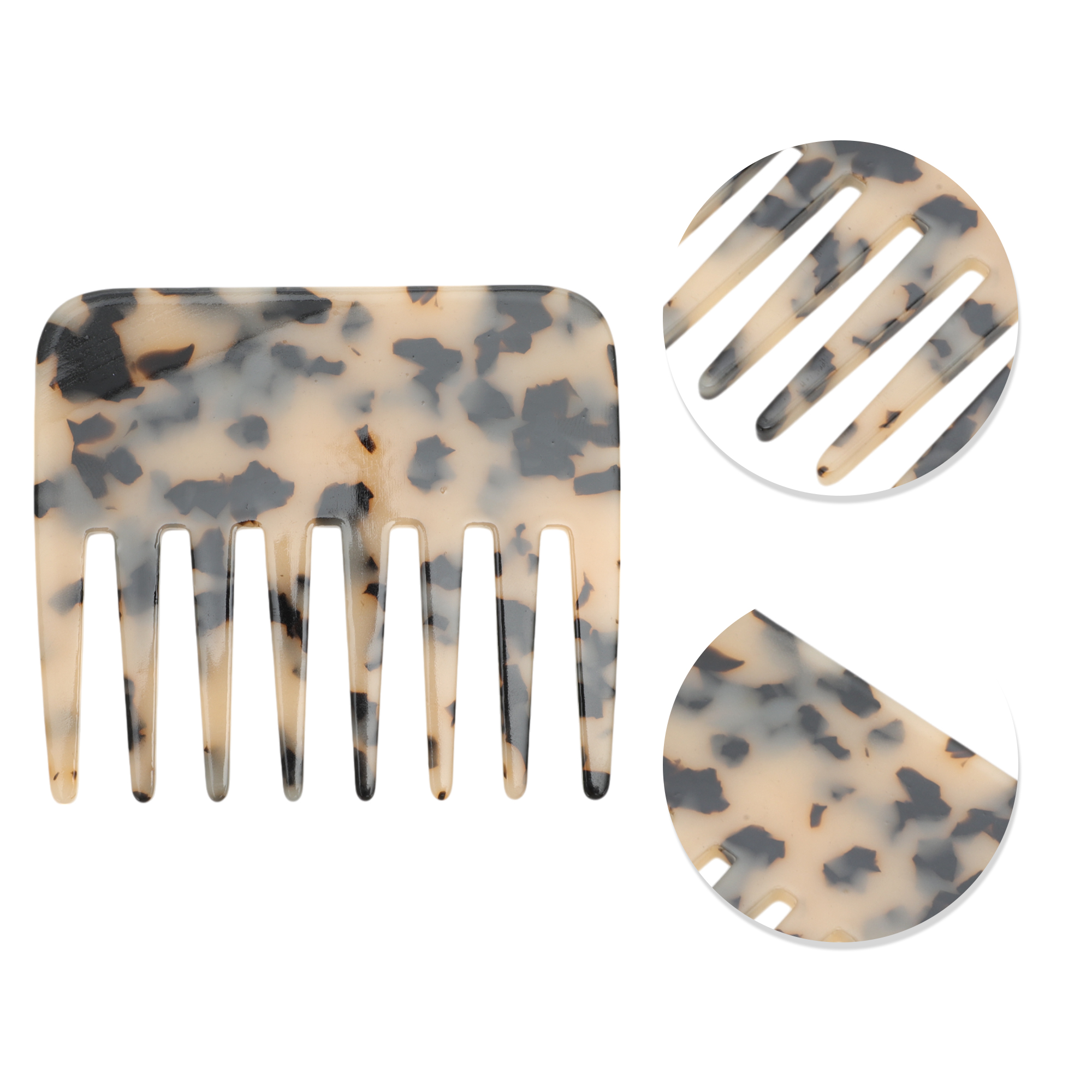 Unique Bargains 1 Pc Portable Marble Wide Tooth Comb for All Hair Types Styles Light Brown