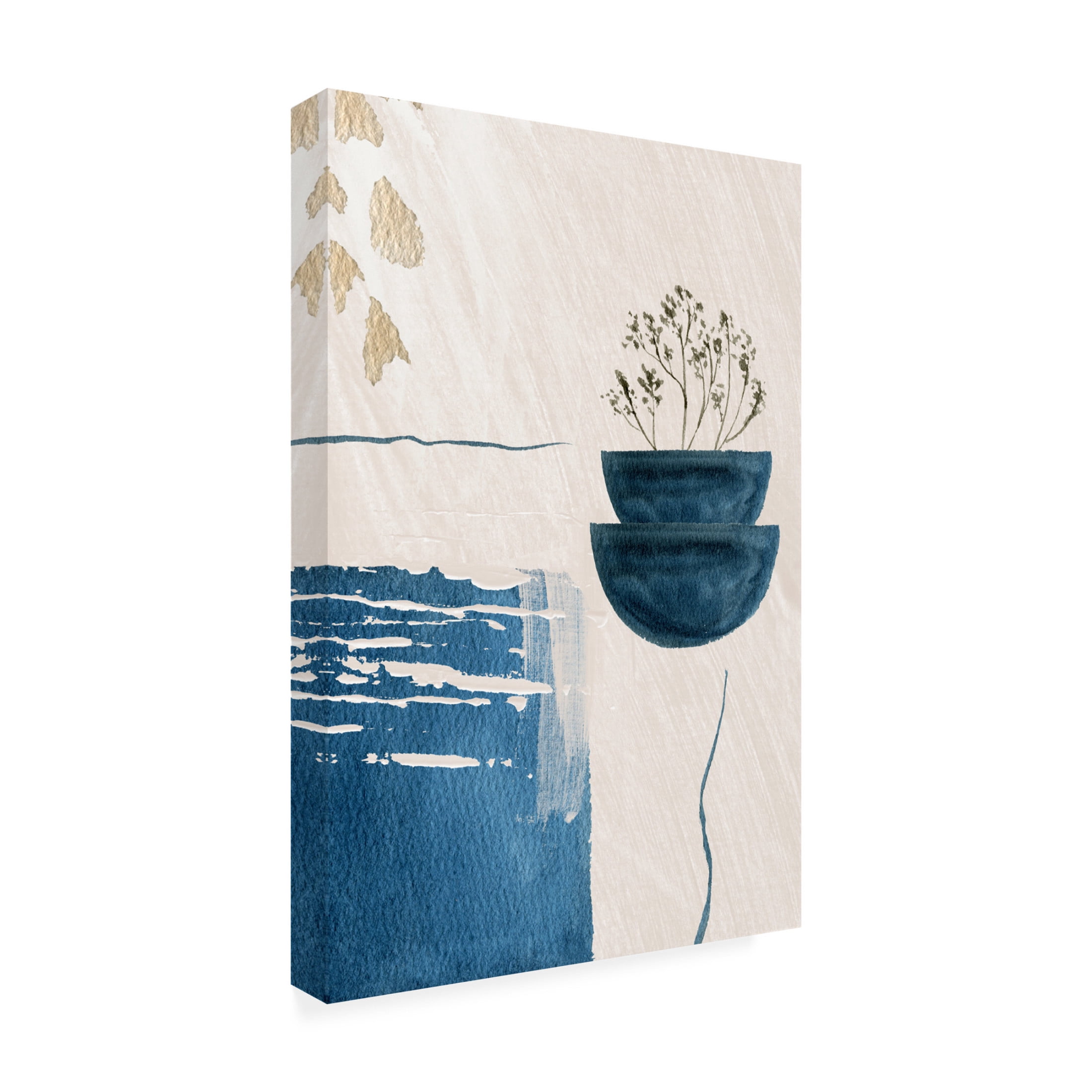 Trademark Fine Art Sally Ann Moss Calm Blues 1 Canvas Wall Art