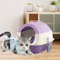 thumbnail image 6 of Fzaqwen Hooded Cat Enclosed Cat Easy to Clean Pet Supplies Sandbox violet, 6 of 9