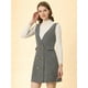 thumbnail image 3 of Falda de tirantes de vestido general de oficina de cintura alta a cuadros de mujer Albaricoque S, 3 of 6