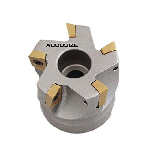 Square Shoulder Indexable Face Mill with 15 Pcs Apkt1604 Inserts 4508-0012b+0056-1604 Accusize Industrial Tools 2 by 3/4 90 Deg 