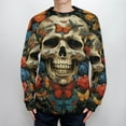 thumbnail image 4 of Gothic Skull Lover Fall Fashion 2024 Long Sleeve Crew Neck Business Casual Pullover Tops Trendy for Men And Women, 4 of 6