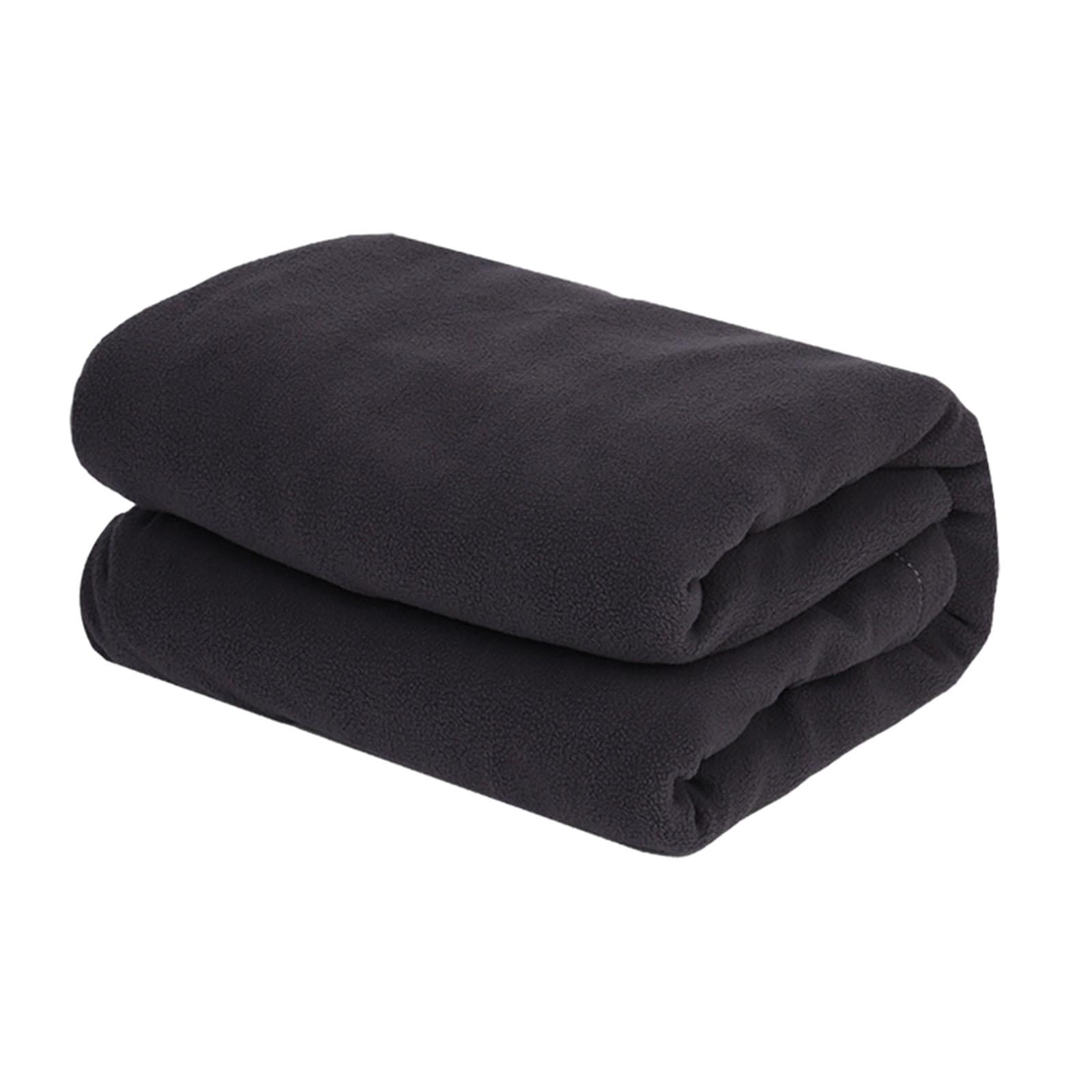 Wswqop Polar Fleece Sleeping Bag Liner Emergency Blanket for Adults Portable Camping Blanket for Traveling Backpacking Cold Weather , Dark Gray