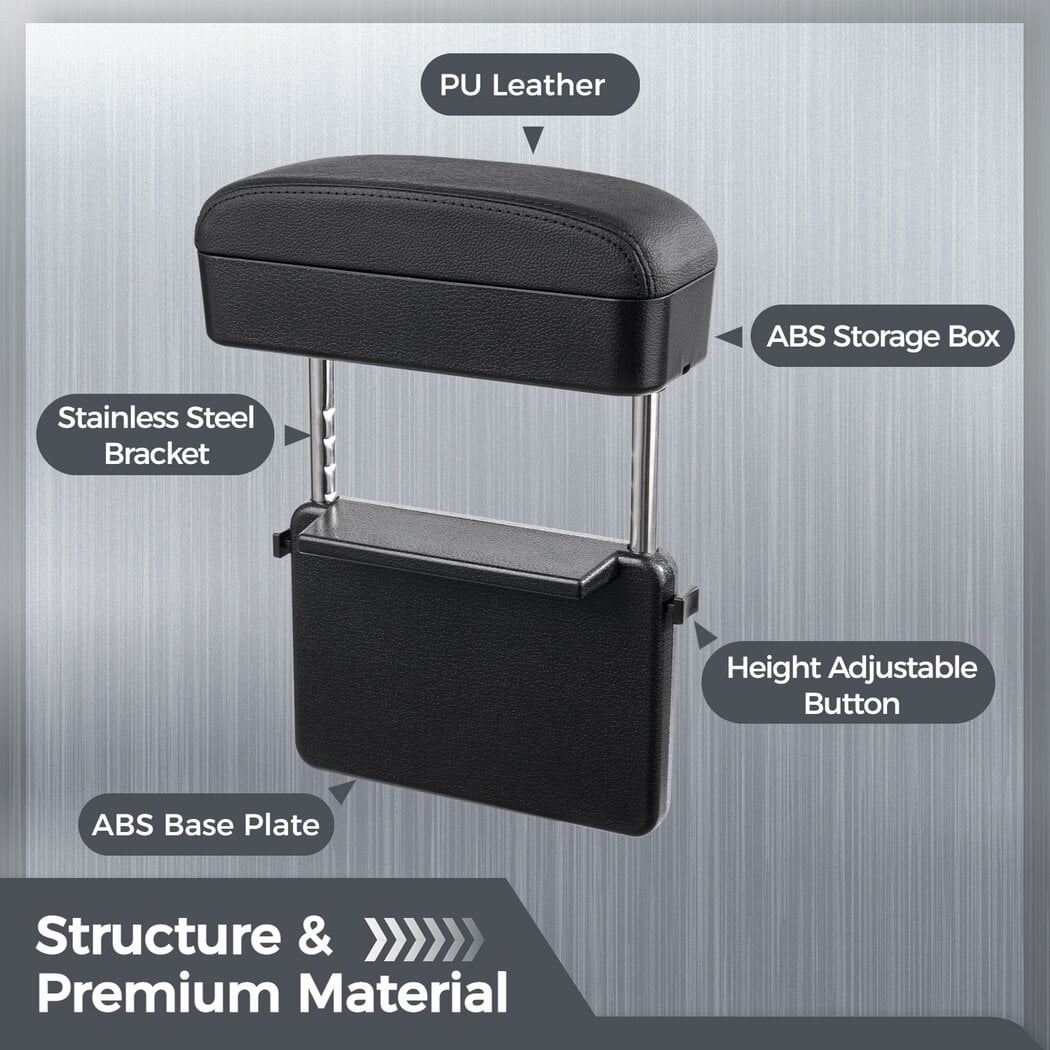 Soft Car Armrest Support Elbow, 2-in-1 Adjustable Height Car Console Armrest Box, Rest Armrest Extender Console Storage Case, Driving Arm Releasing Supply Accessory