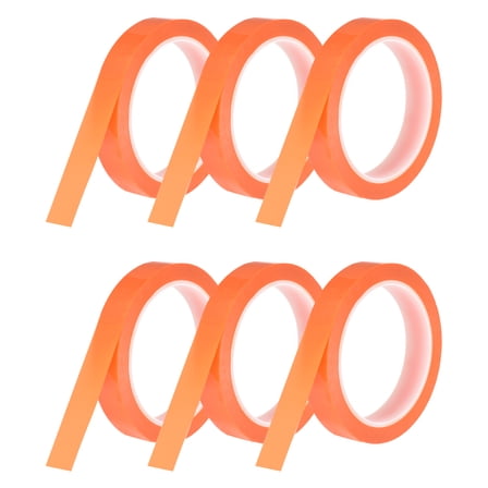 Uxcell 6 Rolls Whiteboard Tape Graphic Chart Tape 18mm 54.7 Yard Art Tape Thin Self-Adhesive Pinstripe Tape Masking Tape, Orange
