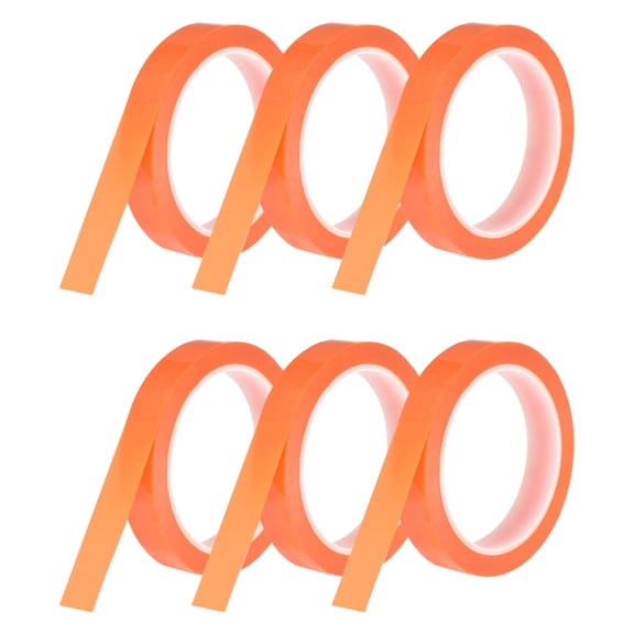 Uxcell 6 Rolls Whiteboard Tape Graphic Chart Tape 18mm 54.7 Yard Art Tape Thin Self-Adhesive Pinstripe Tape Masking Tape, Orange