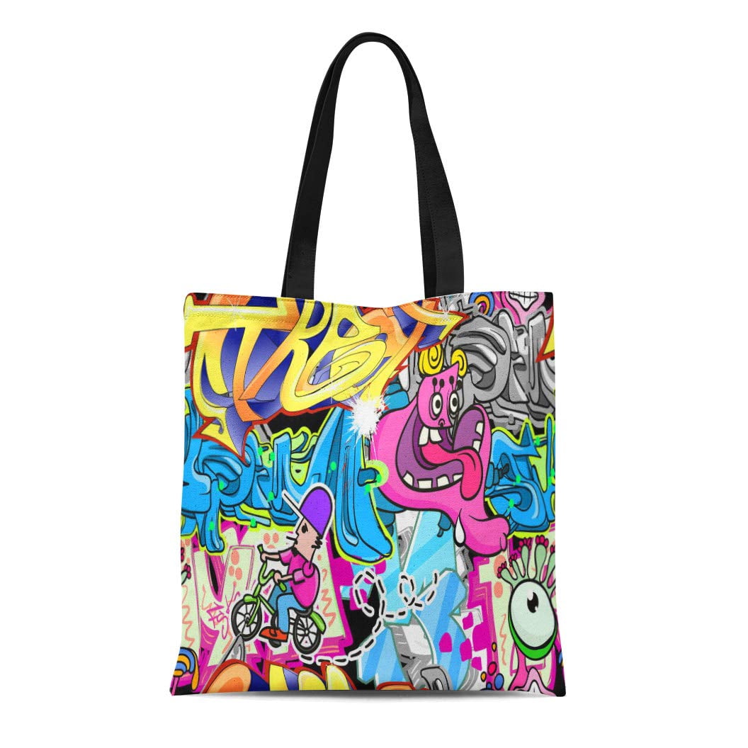 ASHLEIGH Canvas Tote Bag Grafitti Graffiti Wall Urban Graffitti Hip