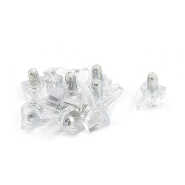 Uxcell 10 x Clear Glass Shelf Support Holder Peg Pin 5mm for Cupboard