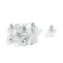 Unique Bargains Book Case Glass Clear Plastic Shelf Support Peg Metal Pin Stud 5mm Dia 10 Pcs