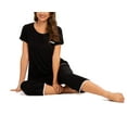 thumbnail image 1 of MINTLIMIT Femmes Manches Courtes Tops et Pantalons Capri Pyjama Ensembles Solides, 1 of 4