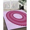 thumbnail image 2 of Ahgly Company Indoor Round Patterned Pink Lemonade Pink Area Rugs, 7' Round, 2 of 6