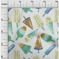 thumbnail image 2 of oneOone Georgette Viscose Off White Fabric Ice Cream Cone Sewing Craft Projects Fabric Prints By Yard 42 Inch Wide, 2 of 6