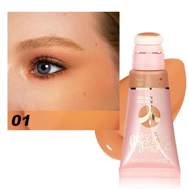 Fiudx Goma En Polvo, Cremoso Incoloro para Mejillas, Rubor En Cojín de Larga Duración, Tono de Labial Hidratante, Esencial para Tutina de Maquillaje, Uso Diario, Apto Tipo de Piel, 6 Colores Vibrante