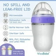 thumbnail image 2 of VivoBebé Anti Colic Baby Bottles -2 Pack, 8oz 3-6 Months -Dual Vent, Breast-Like Soft Silicone Nipple -PVC and BPA Free -Easy Clean -Microwave, Dishwasher Safe -Purple…, 2 of 5
