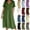 Green, variant on PUMISAS Button Down Dress For Women Short Sleeve Solid Color Dresses Casual Loose V-Neck Elastic Waist Dresses Summer Long Dress With Pockets
