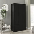 thumbnail image 3 of Boahaus Koblenz Modern Bedroom Armoire, 3 Opening Doors, Black, Manufactured Wood, 3 of 8