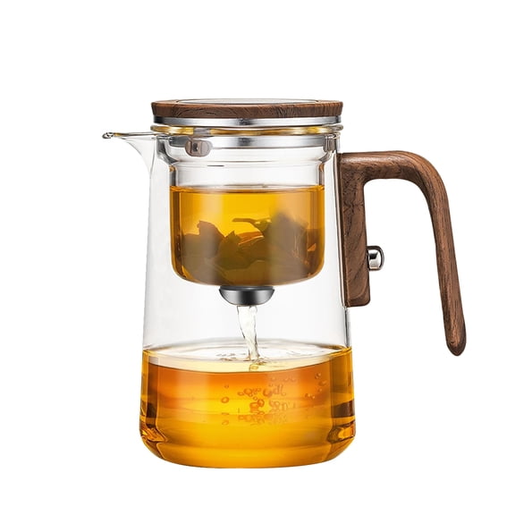 Enchanti Tea Pot, 600ML Witchcraft Magic Glass Teapot with Infuser Strainer and Lid for Loose Leaf Tea Herbal, Magnetic Water Separation Tea Maker Kettle Clear Enchantipot