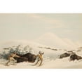 thumbnail image 2 of George Catlin 14x11 Gold Ornate Wood Frame and Double Matted Museum Art Print Titled - Buffalo Hunt, on Snow Shoes (1844), 2 of 4