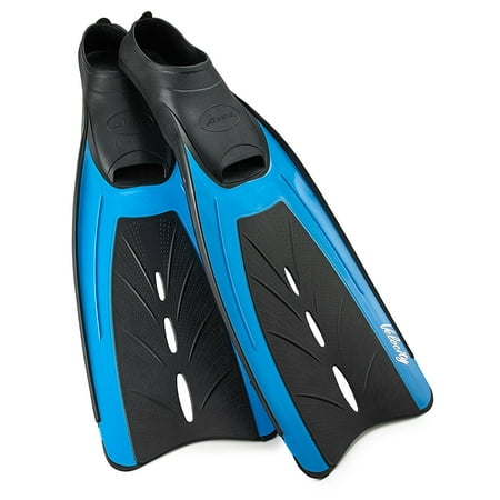 Aeris Velocity Fins - Velocity Full Foot Scuba Snorkel Swim Fins (Turquoise, X-Large (Men's 10.5-11.5)), Power Enhancing Vents (PEV's) reduce leg stress and increased.., By AERIS