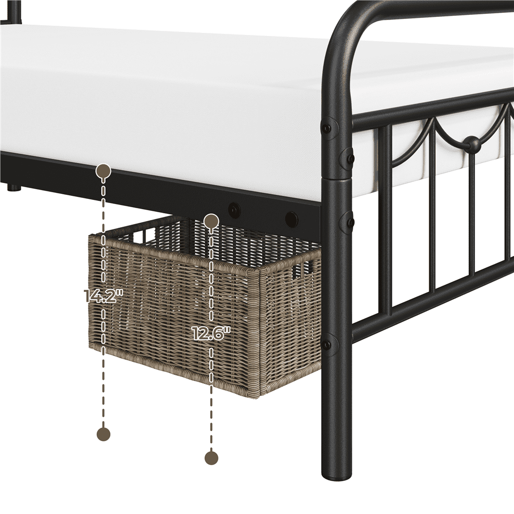 Yaheetech Metal Platform Bed Frame with Headboard and Footboard, Twin Size, Matte Black