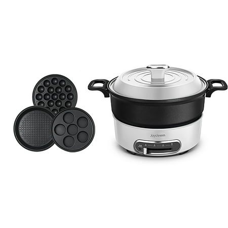 

Joydeem JD-3702W Multifunctional Cooking Pot Smokeless Indoor Grill 3.5L Shabu Shabu Hot Pot Non Stick Frying Pan 1400W White