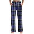 thumbnail image 2 of Horkkom Plaid Pajama Pants Women Mens Elastic Waist Casual Comfy Bottoms Loose Spring Fall Pajamas Sleepwear Full Length Pants with Pockets XL, 2 of 6