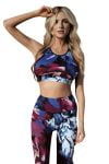 Women's Printed Activewear Sports Bra - Floral Notes, S 