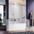 thumbnail image 3 of UKD01 56 to 60 in. x 66 in. H Frameless Double Sliding Shower Door in Chrome with 3/8 in. (10mm) Clear Glass, 3 of 7