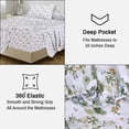 thumbnail image 2 of RUVANTI 100% Cotton Sheets – Twin Size Percale Bedding, Cooling & Breathable Floral Design, Durable with a Crisp, Soft & Comfortable Feel, 16" Deep Pocket, 3-Piece Set, Heritage, 2 of 8