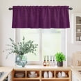 thumbnail image 5 of 3 Piece Kitchen Curtains and Valances Set Purple Burlap Texture Cafe Curtains 24 Inch Length Farmhouse Vintage Purple Valance & Tier Curtain for Living Room Bedroom Small Window 54"x18"+27"x24"*2, 5 of 6