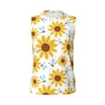 thumbnail image 6 of Lsque Sunflowers Print Men's Cotton Blend Sleeveless Muscle Shirts (S-3XL)- Moisture Wicking, Odor Protection, UPF 30+,Large, 6 of 8