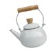 thumbnail image 5 of Tetera de porcelana esmaltada de 1,5 l, resistente y cómoda, con asa y diseño floral. Blanco, 5 of 9