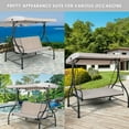 thumbnail image 4 of Aimee Lii 3 Seats Converting Outdoor Swing Canopy Hammock, Outdoor Patio Furniture for Porch Balcony Backyard, Sturdy - Beige, 4 of 6