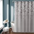 thumbnail image 1 of Lush Decor Weeping Flower Shower Curtain-Fabric Floral Vine Print Design, x 72", Gray, 1 of 4