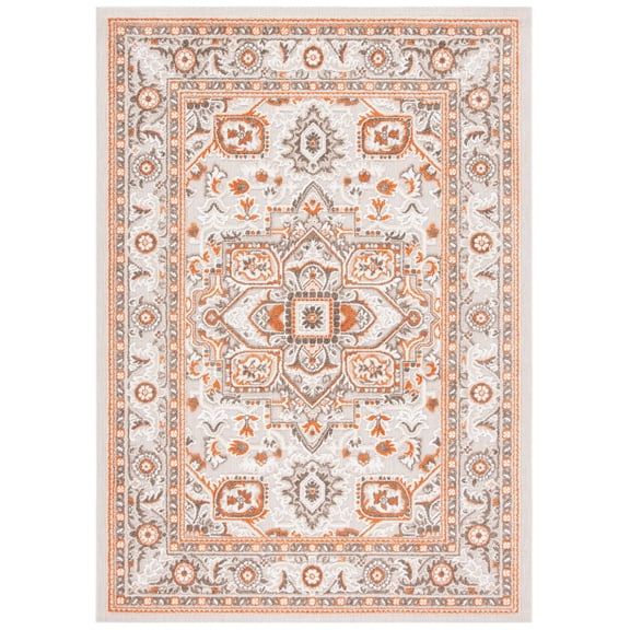 SAFAVIEH Cabana Greta Medallion Indoor/Outdoor Area Rug, Beige/Orange, 5'5" x 7'7"