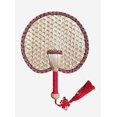 thumbnail image 1 of Abanico tejido a mano, abanico de paja de trigo de verano, abanico grande de hojas de espadaña, abanico antiguo de verano con manivela, repelente de mosquitos para bebés, abanico envolvente de colores, 1 of 5