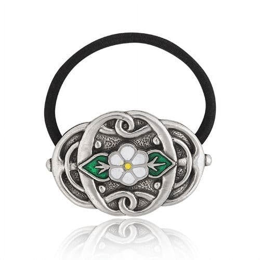 White Rose of Scotland Hair Tie Symbol of Scottish Beauty and Resilience Compact Hair Accessory