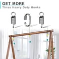 thumbnail image 5 of Reinforced Base & Triangular Structure Hammock Stand with 2 Storage Baskets, Swing Stand with 3 Hooks Fit for Most Hanging Chair for Oudoor&Indoor (Stand Only) (Coffee), 5 of 6