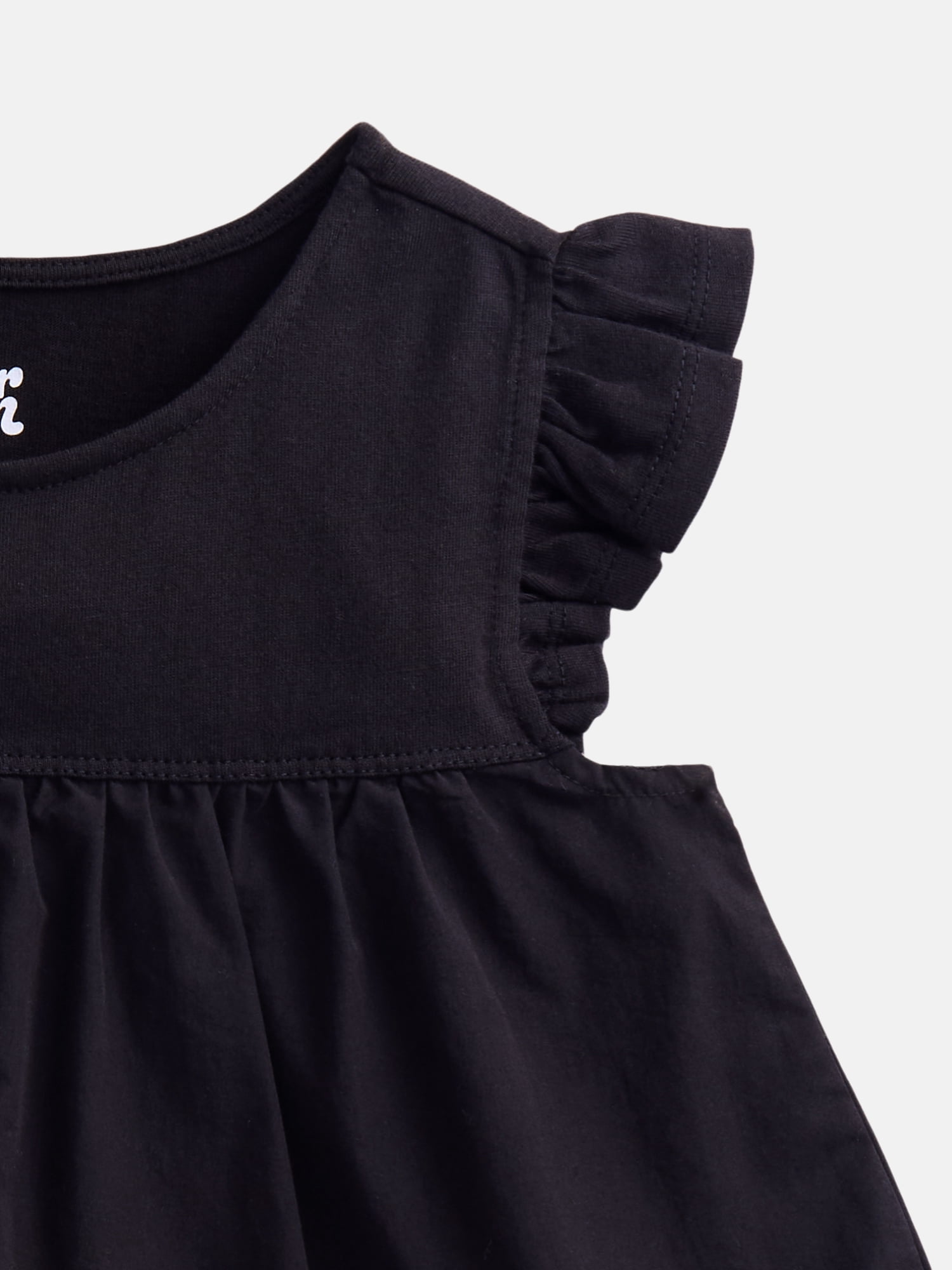 Wonder Nation Girls Peplum Hem Cotton Top with Flutter Sleeves, Sizes 4-18