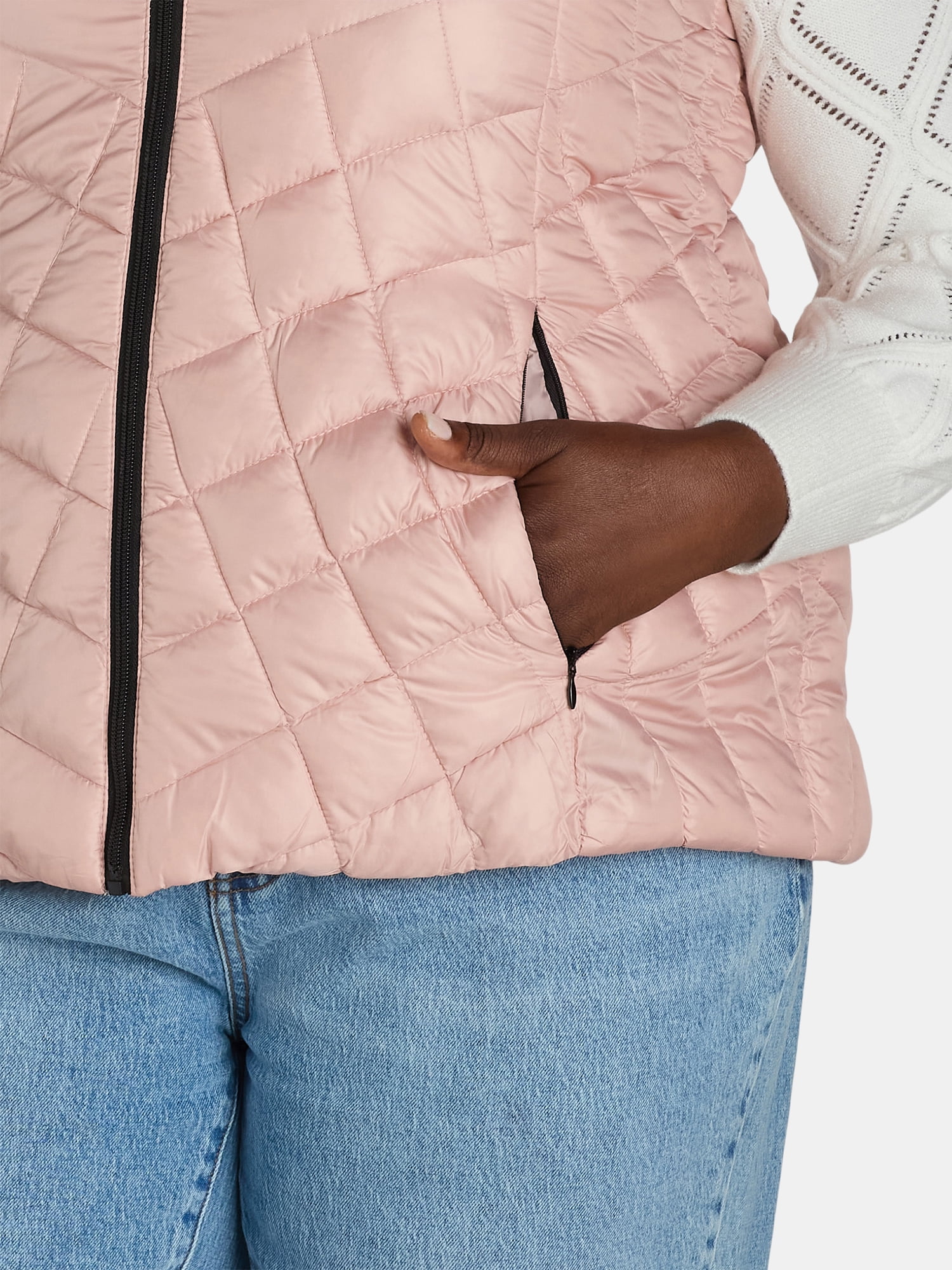 Big Chill Women's Chevron Quilted Puffer Vest, Midweight, Sizes S-3X