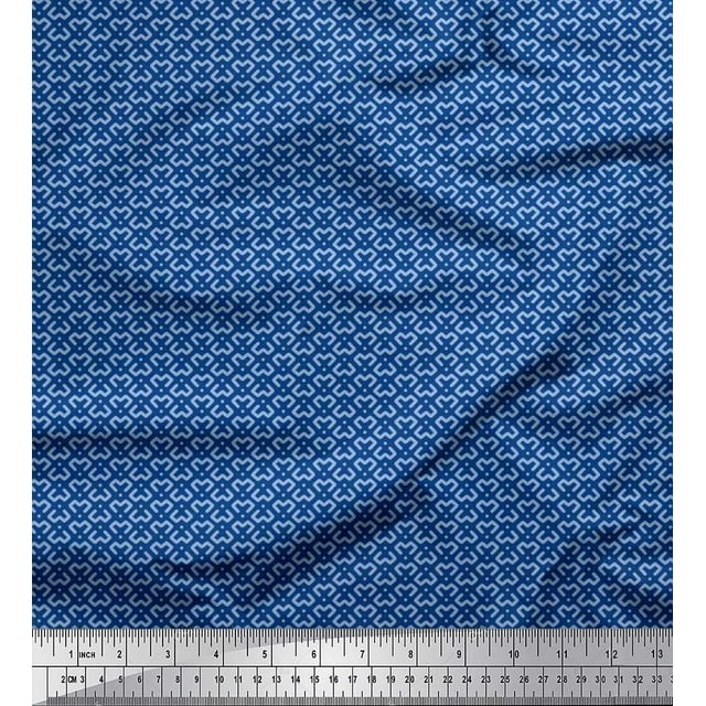 Soimoi Cotton Duck Fabric Dot & Geometric Small Print Fabric by The Yard 42 Inch Wide