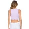 thumbnail image 3 of Lady's Seamless Rib V-Neckline Tank Top, Lavender, SM, 3 of 5