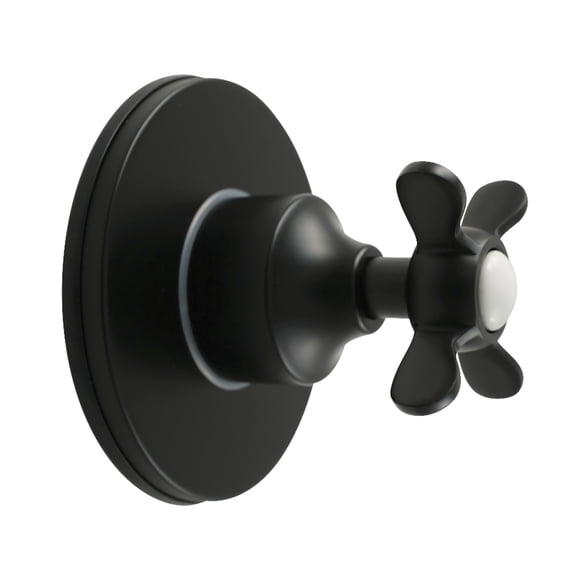 Kingston Brass KS4030BEX Essex Single-Handle Six-Way Diverter Valve with Round Trim Kit in Matte Black