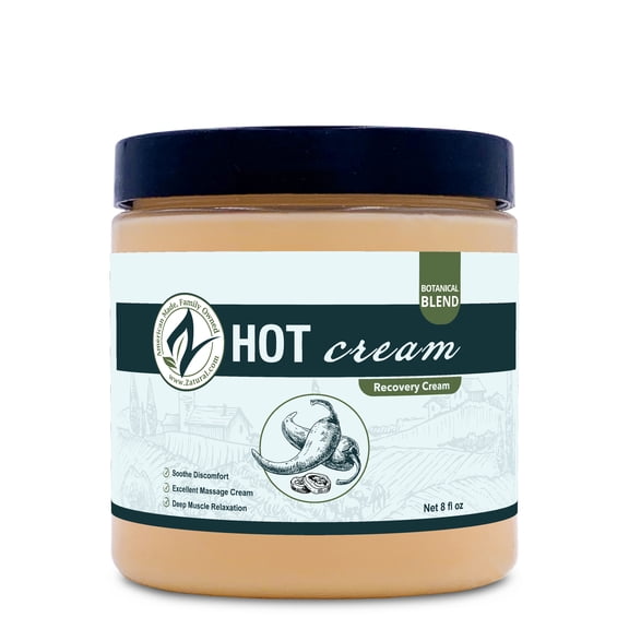 Zatural Hot Cream Relaxing Cream Muscle Rub Skin Tightning Lotion Body Wraps Skin Firming (8 Ounce)