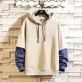 thumbnail image 2 of Fashion Hoodies Men's Color Block Pullover O-Neck Hooded Sweatshirt Patchwork, 2 of 4